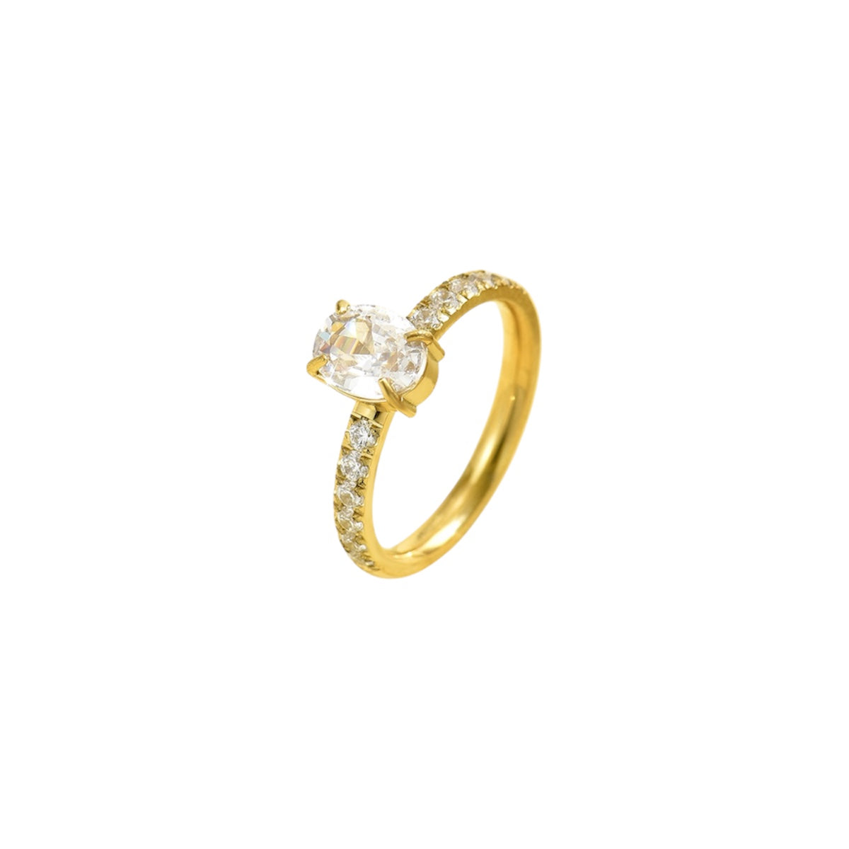 Bague Opale or - Acier inoxydable