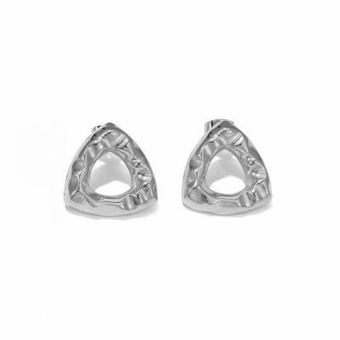 Boucles d'oreilles triangle argent - Acier inoxydable