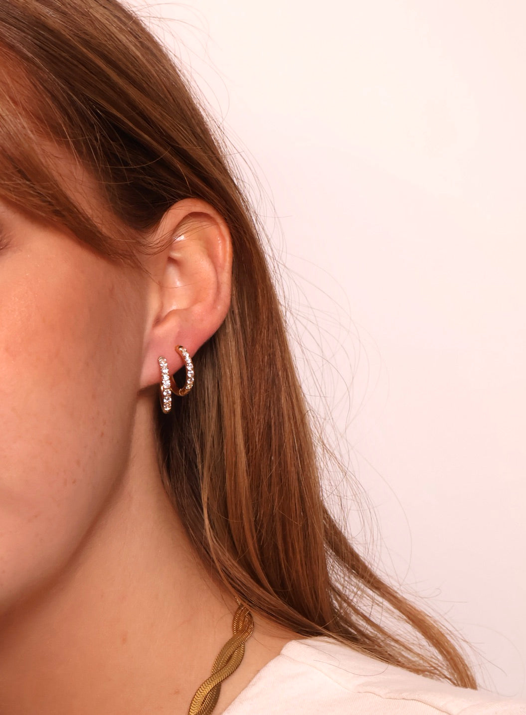 Anneaux semi éternité 2.0 or 14 et 12mm - Acier inoxydable