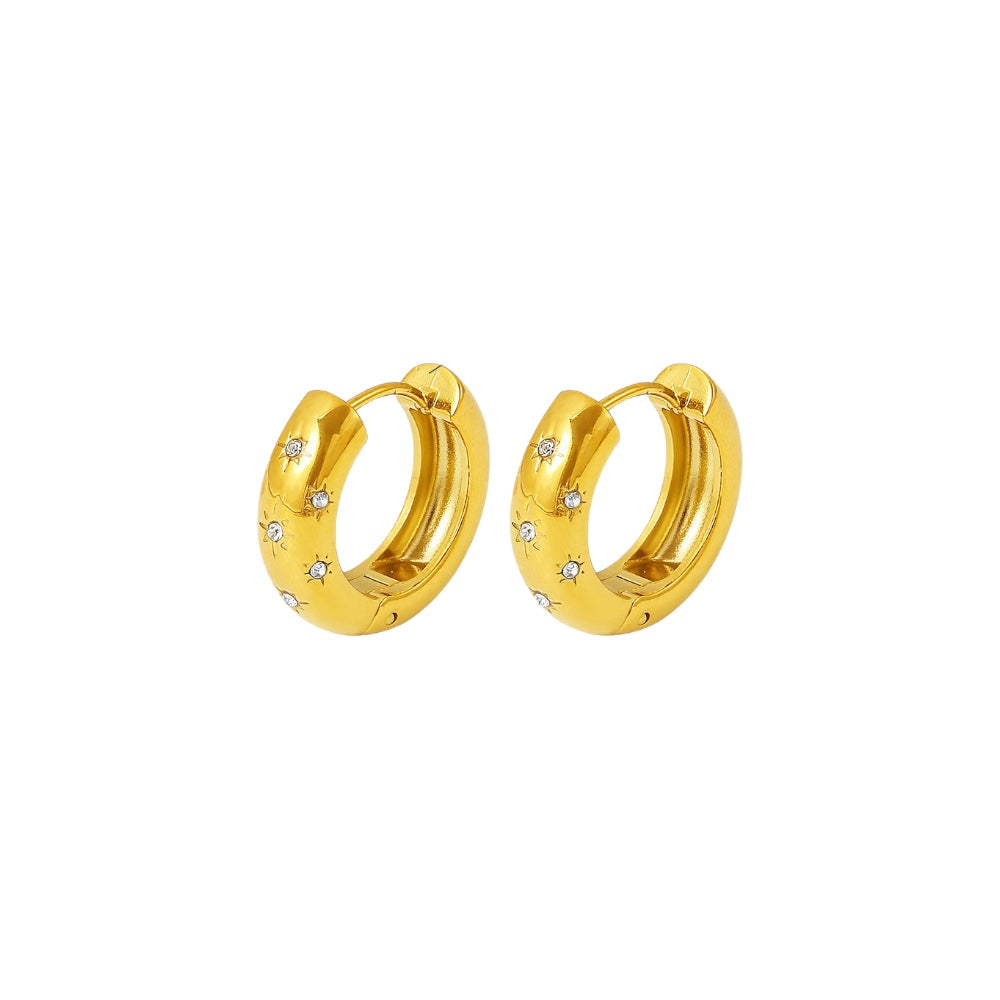 Boucles d’oreilles Céleste or - Acier inoxydable