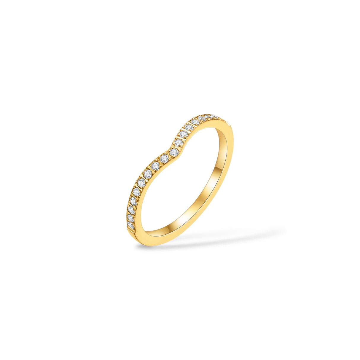 Bague Vague zirconium or - Acier inoxydable