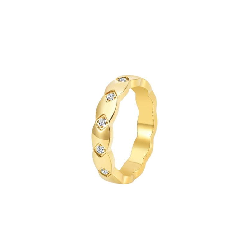 Bague Lueur or - Acier inoxydable