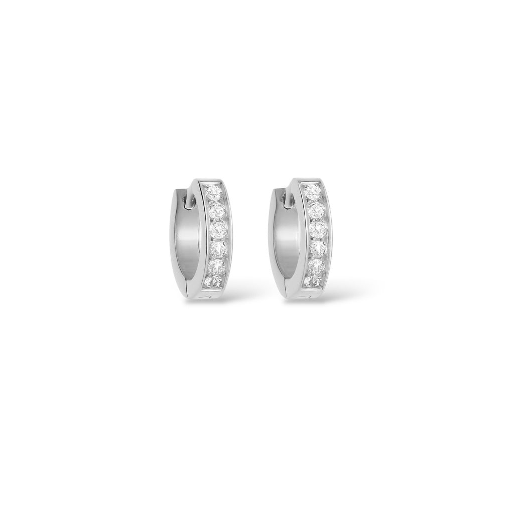 Huggies Zircons argent - Acier inoxydable