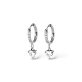 Boucles d’oreilles Lueur coeur argent - Acier inoxydable