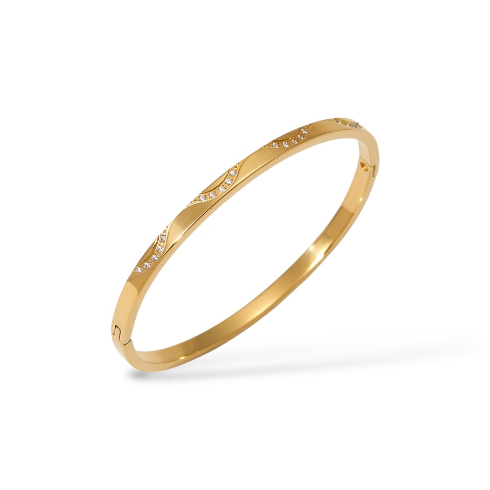 Bracelet bangle Glow or - Acier inoxydable