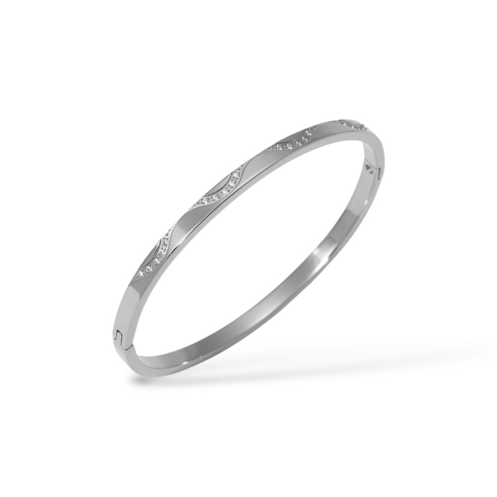 Bracelet bangle Glow argent - Acier inoxydable