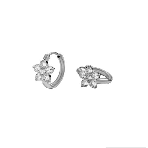 Boucles d’oreilles Fleurs argent - Acier inoxydable