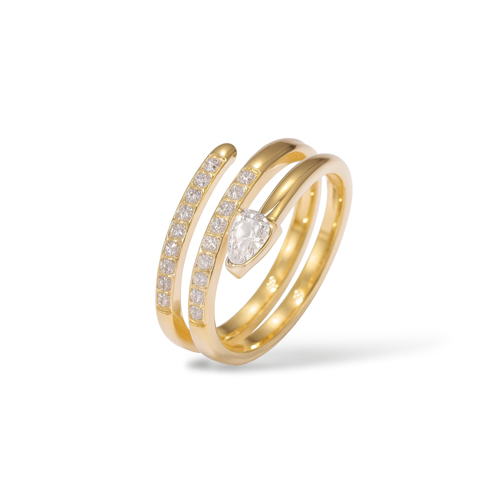 Bague Éclat Boréal or - Acier inoxydable