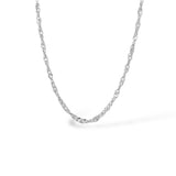 Chaîne Singapour argent - Acier inoxydable