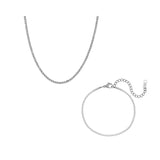 Collier et bracelet Zirconium 2mm argent