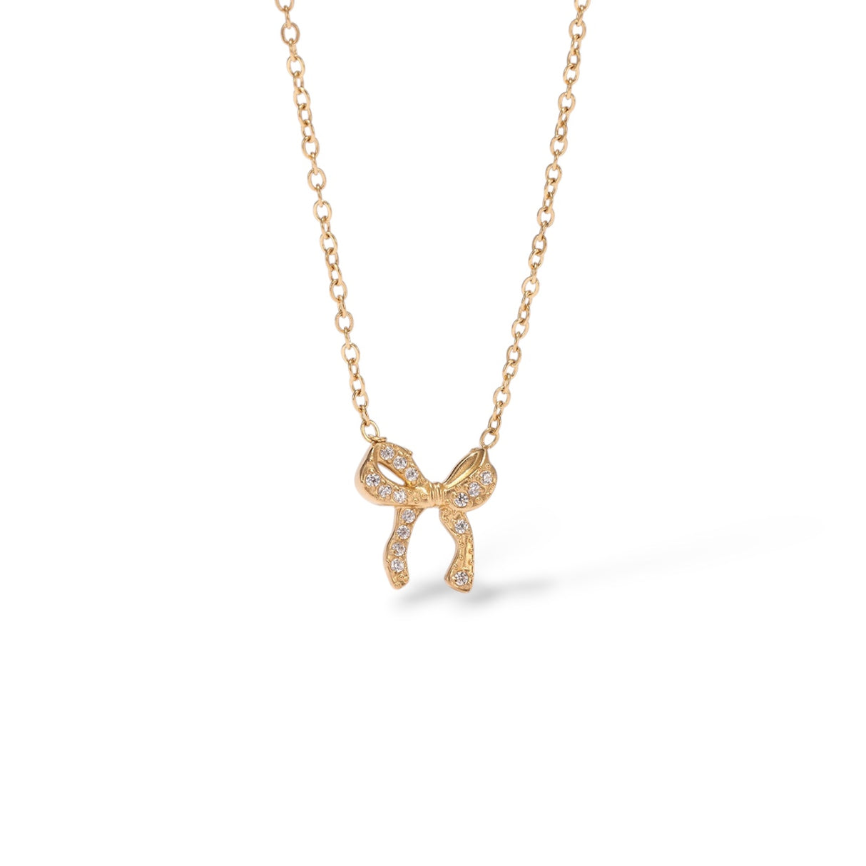 Collier Boucle zirconium or - Acier inoxydable