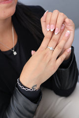 Bague Opale argent - Acier inoxydable