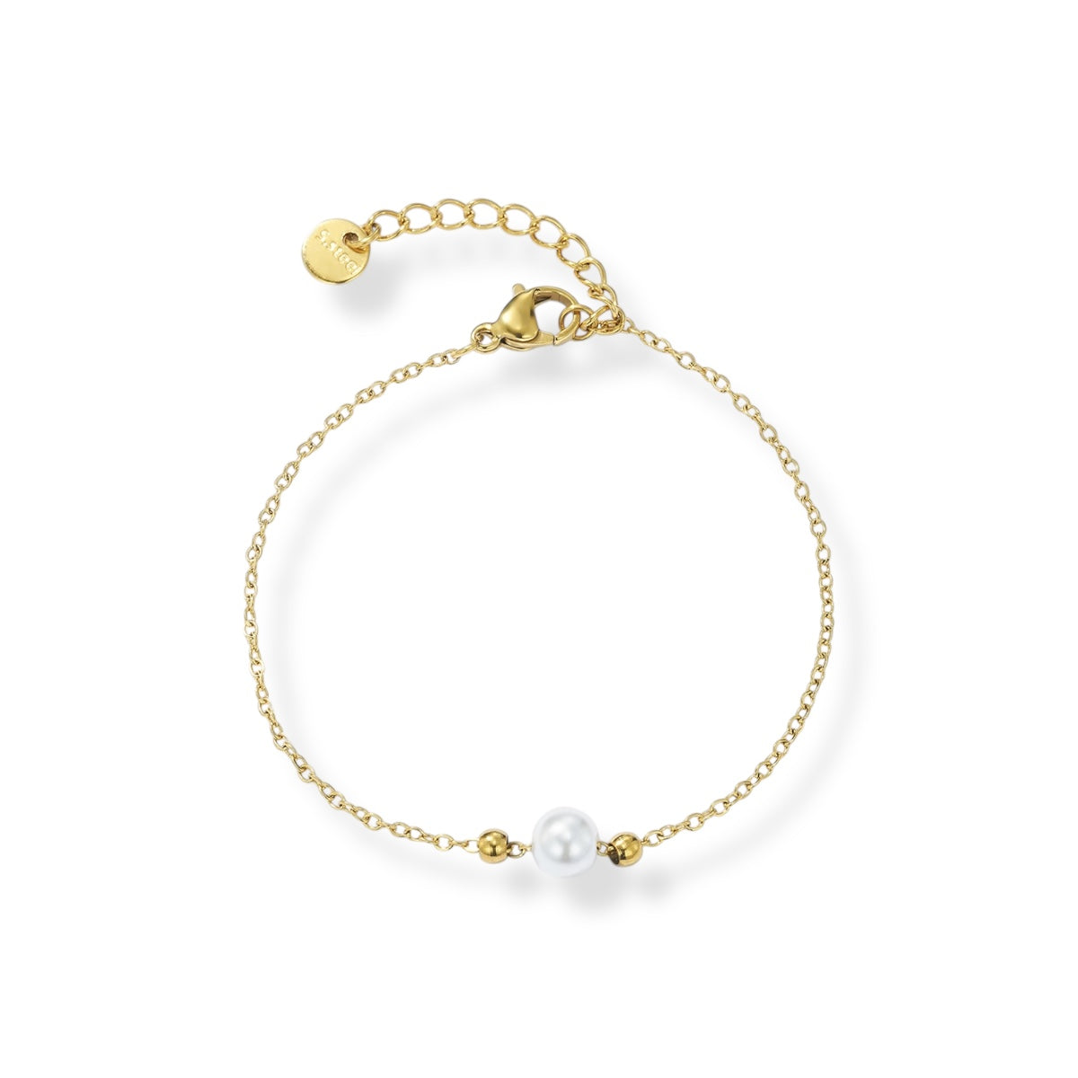 Bracelet Perle or - Acier inoxydable