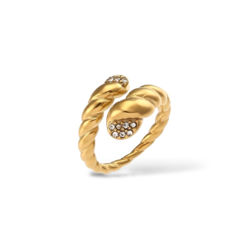 Bague Twistée ouverte - Acier inoxydable