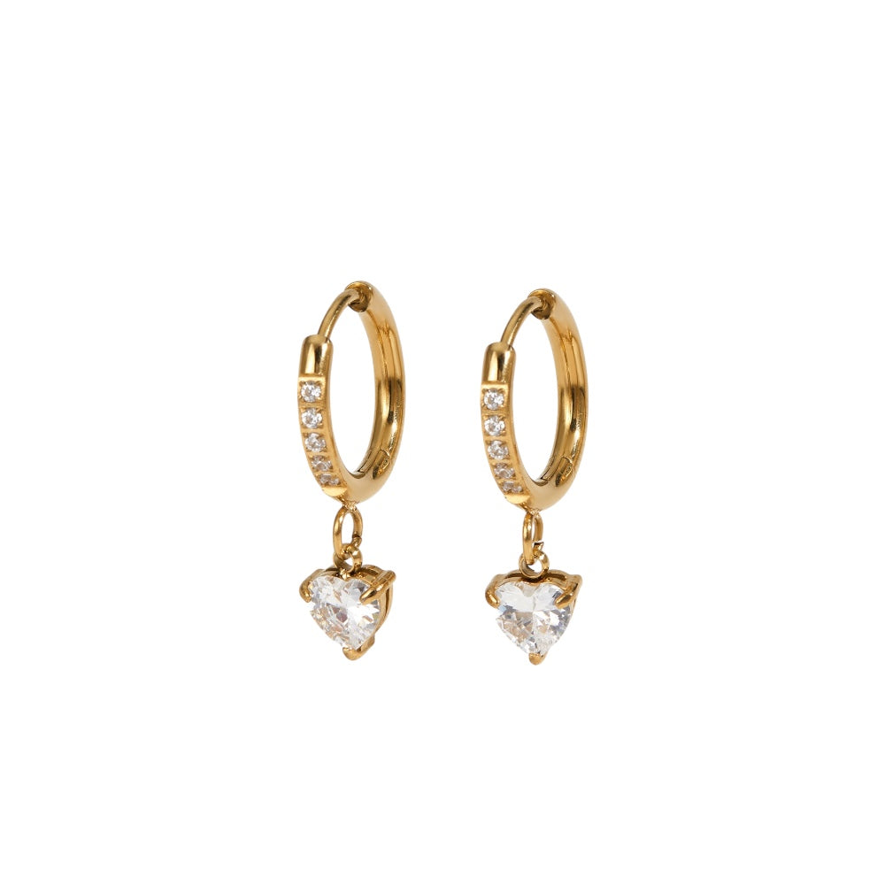 Boucles d’oreilles Lueur coeur or - Acier inoxydable