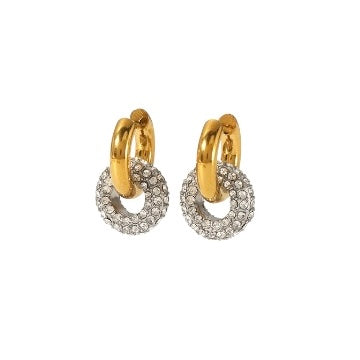 Boucles d'oreilles Doubles or et argent - Acier inoxydable