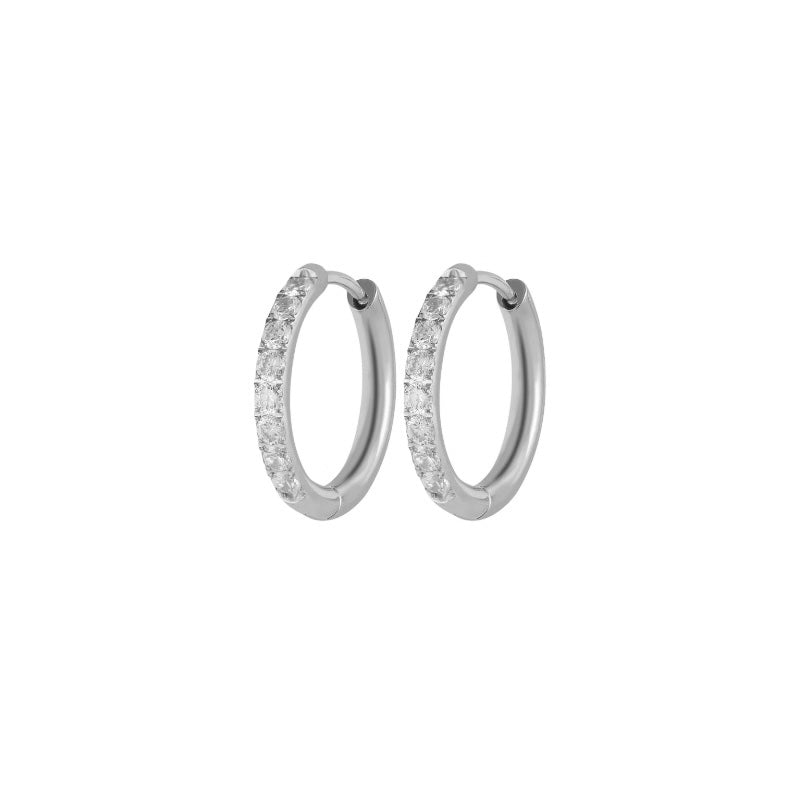 Anneaux semi éternité 2.0 argent 14mm - Acier inoxydable