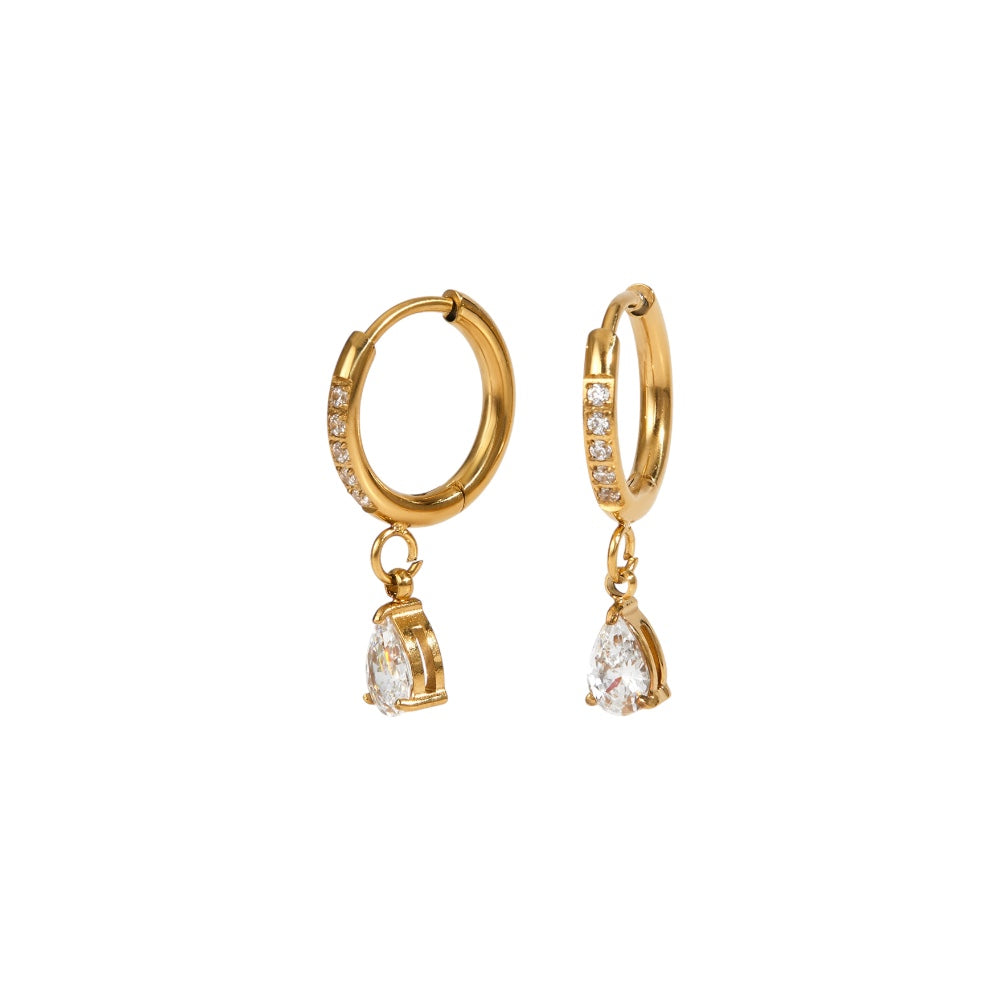 Boucles d’oreilles Lueur goutte or - Acier inoxydable