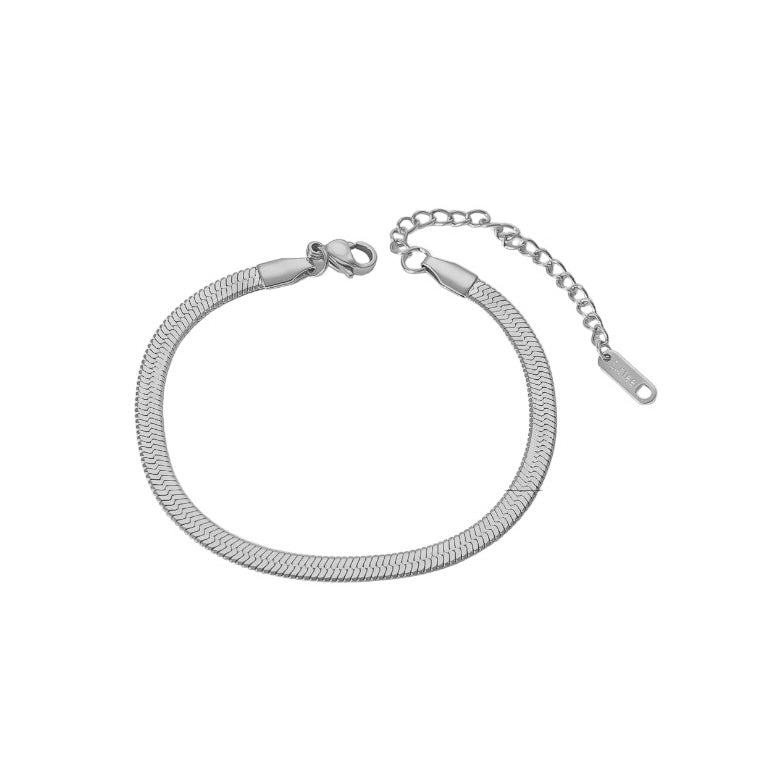 Bracelet serpent 4mm argent - Acier inoxydable