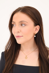 Boucles d'oreilles Opaline et Givre argent