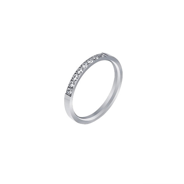 Bague semi éternité argent - Acier inoxydable