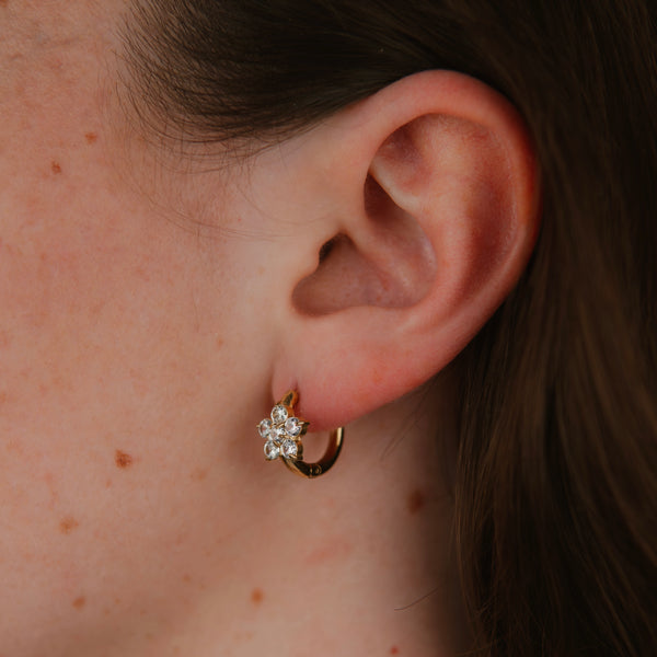 Boucles d’oreilles Fleurs or - Acier inoxydable