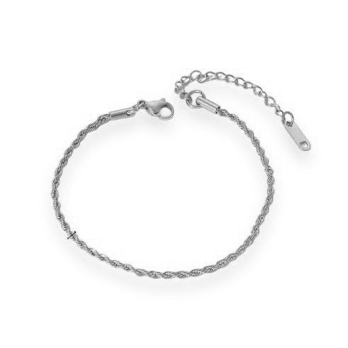 Bracelet Torsade argent - Acier inoxydable