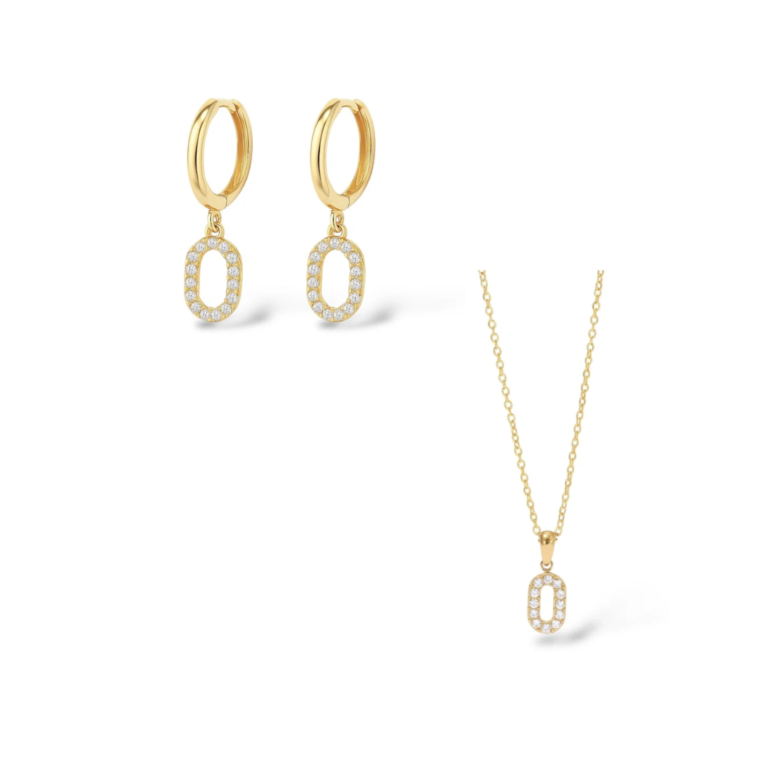 Boucles d'oreilles et collier Duna or