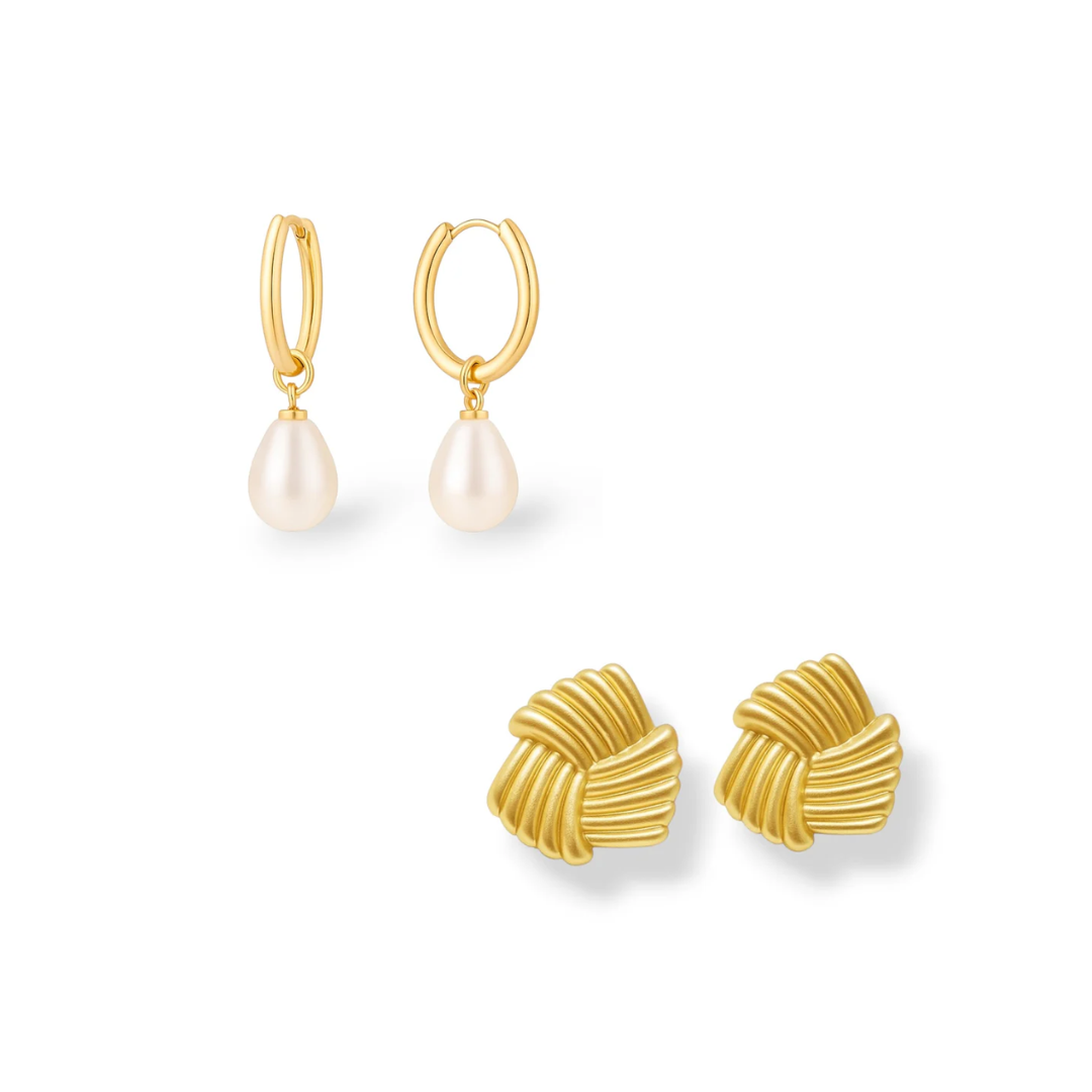 Boucles d'oreilles Opaline et Givre or