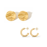 Boucles d'oreilles Mistral et anneaux 20mm or