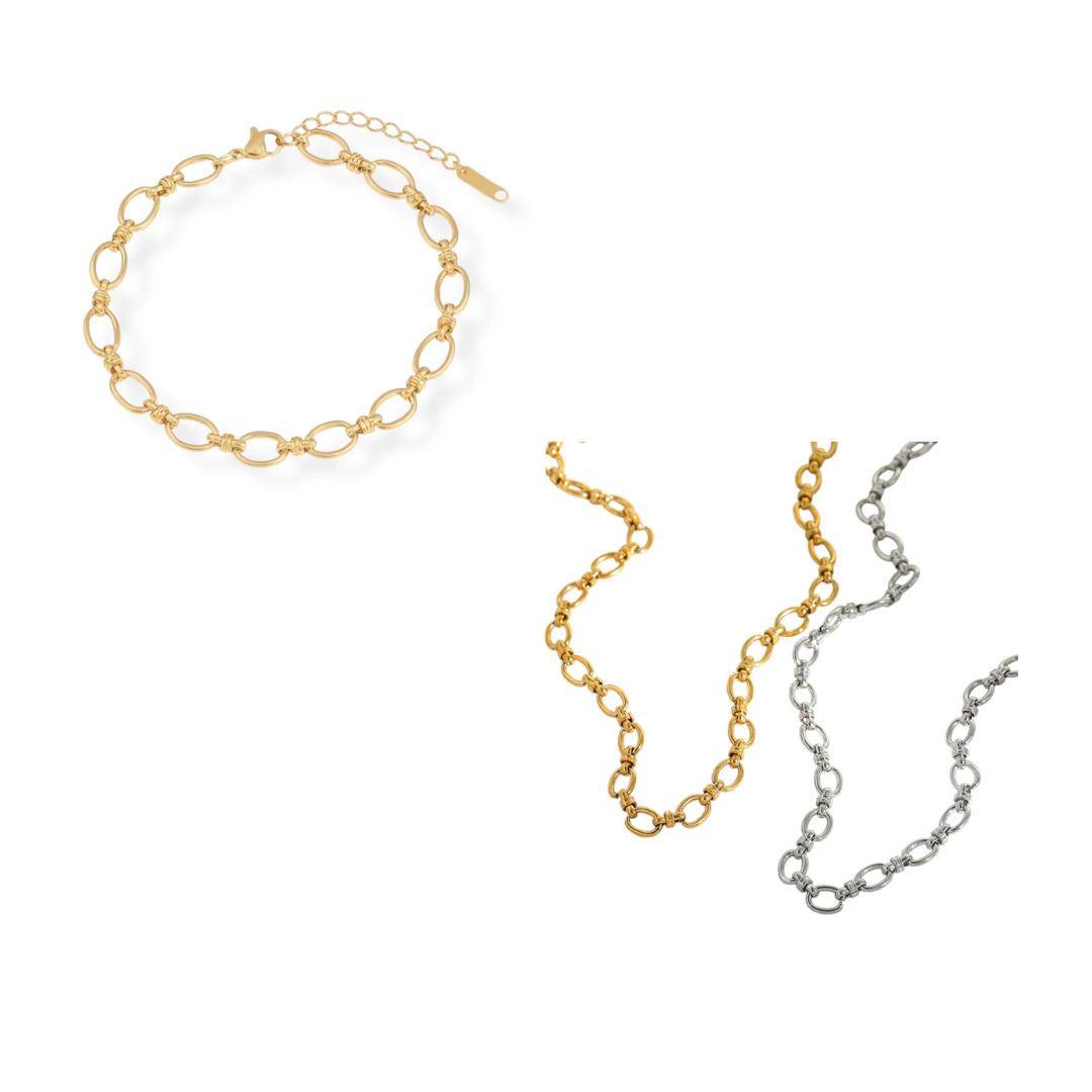 Collier et bracelet Topaz or