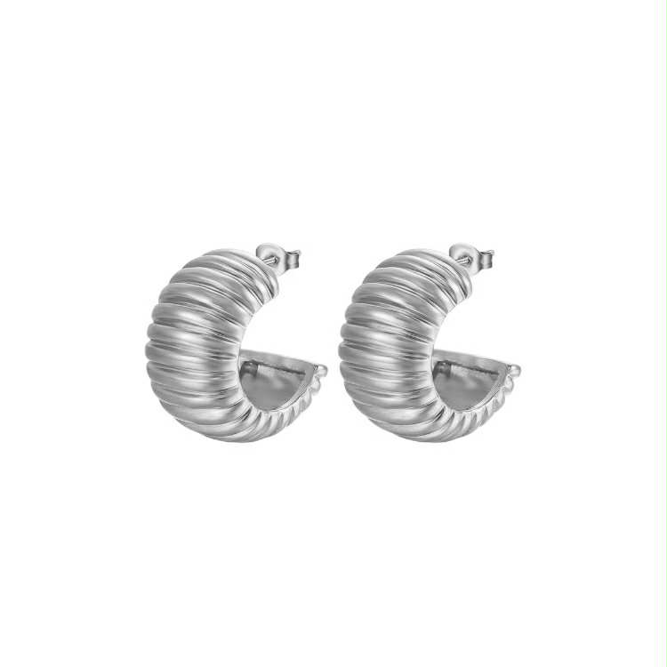 Anneaux ouverts Auréa argent - Acier inoxydable