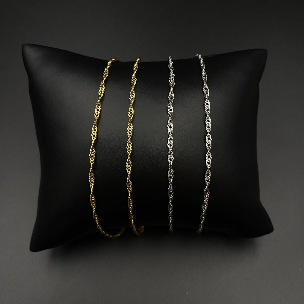 Chaîne Singapour or - Acier inoxydable