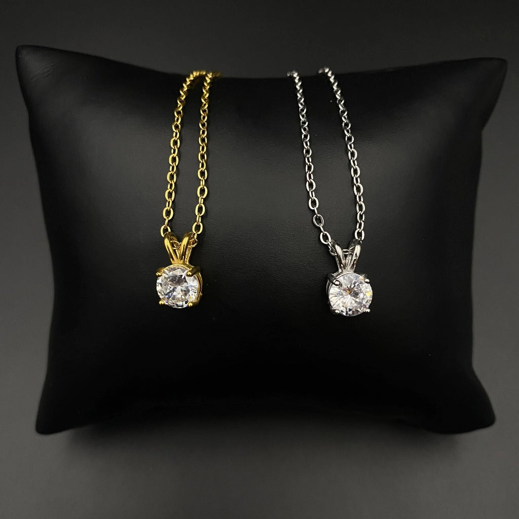 Collier solitaire - Acier inoxydable