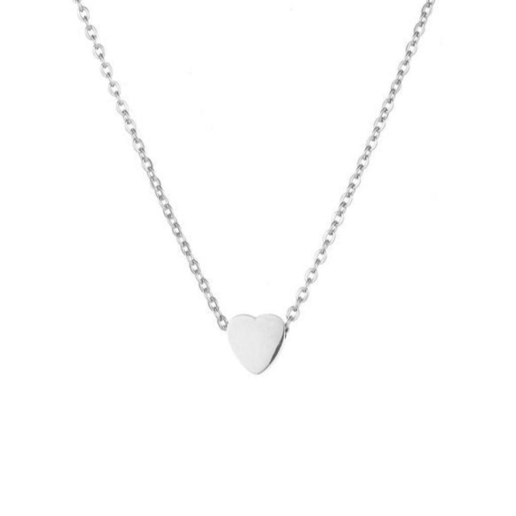 Collier mini coeur argent - Acier inoxydable