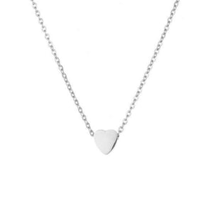 Collier mini coeur argent - Acier inoxydable