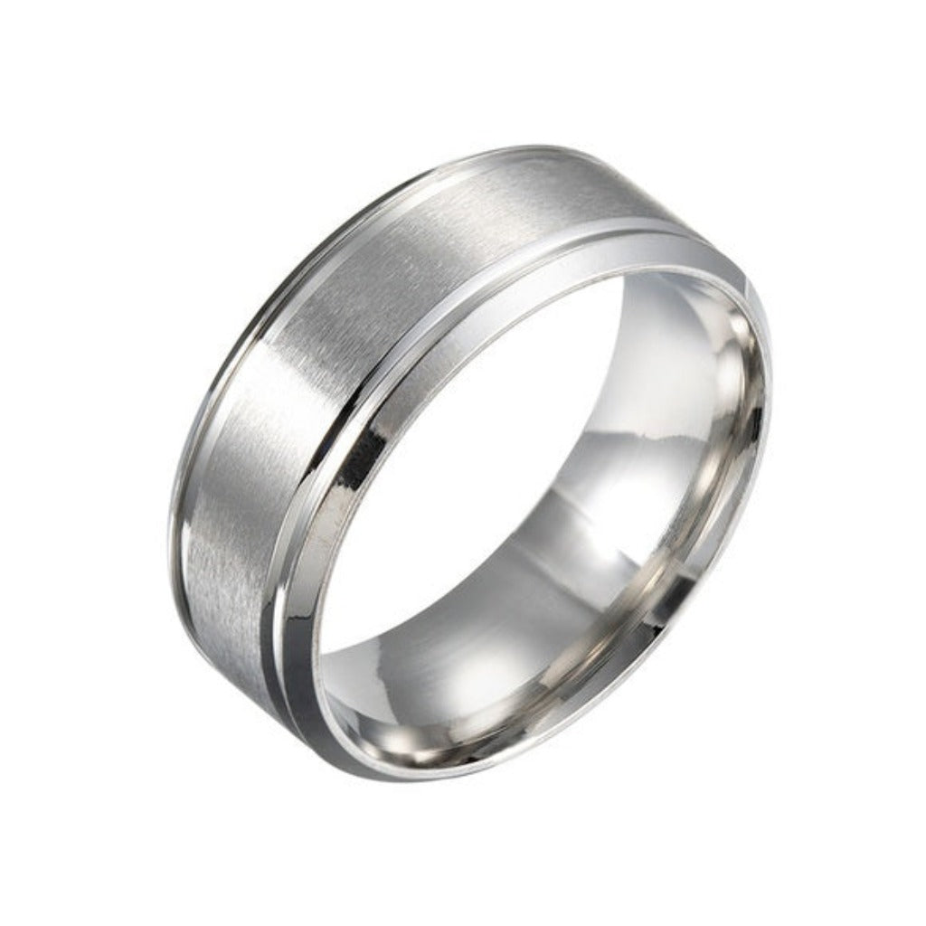 Bague givrée argent - Acier inoxydable